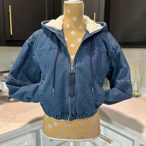 Ashley, vintage charm, boutique, brand, Blue Denim Hooded Jacket size Med